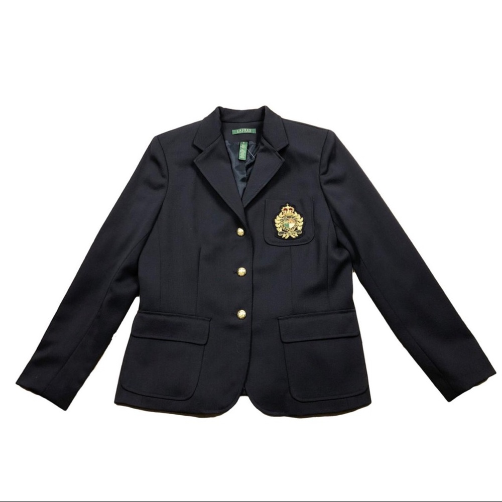 Ralph Lauren Womens 12 Blue Wool Crest Crown Blaze